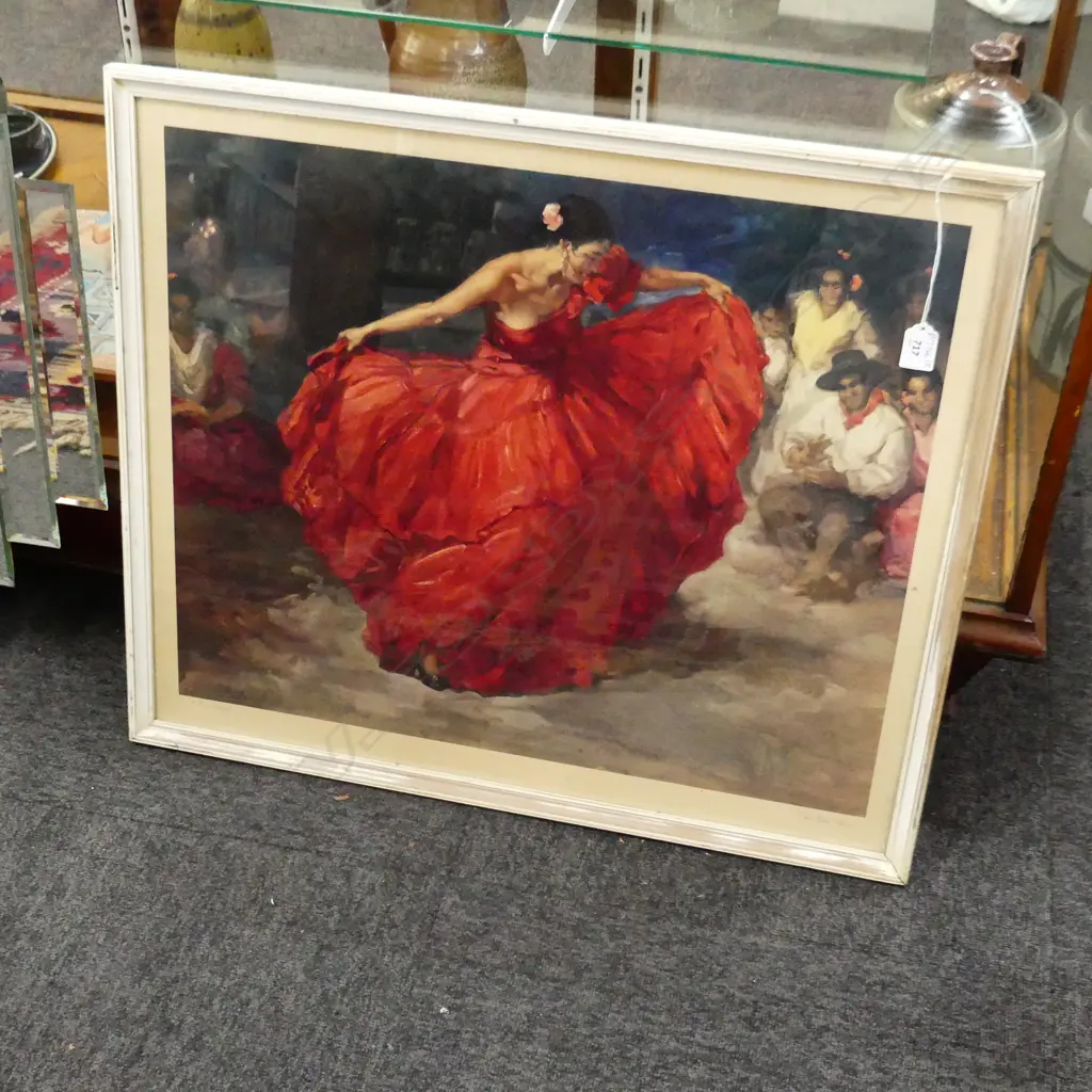 F. R. S. CLEMENTE PRINT 'THE RED SKIRT' 560x660mm Image 1++