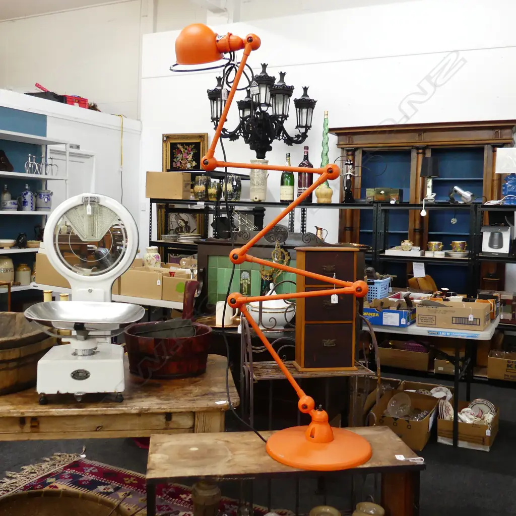 ORANGE JIELDE AJUSTABLE INDUSTRIAL STYLE 6 ARM LAMP Image 1++