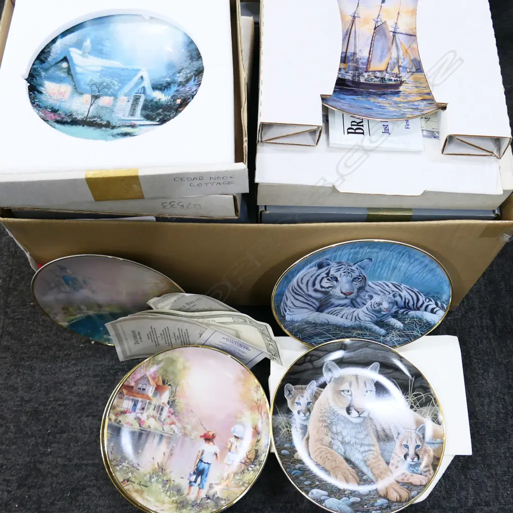 BOX LOT COLLECTORS PLATES; WEDGWOOD 'BRADFORD EXCHANGE', FRANKLIN MINT Image 1++