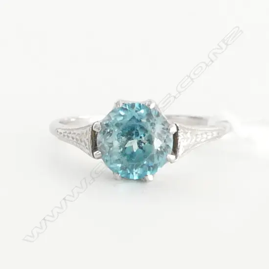 PLATINUM BLUE ZIRCON RING 3.0 GM SIZE M