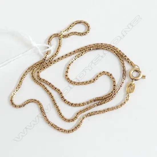 FINE 9ct GOLD NECK CHAIN box link 3.18gms 42CM