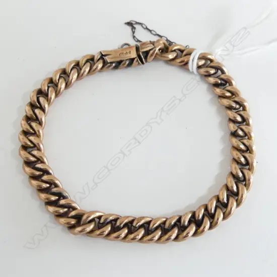 c1900 9ct ROSE GOLD CURB LINK BRACELET 10.6gms