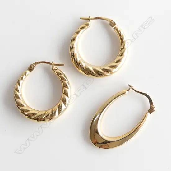 PR 9CT HOOP EARRINGS + 1 OTHER 2.3gm