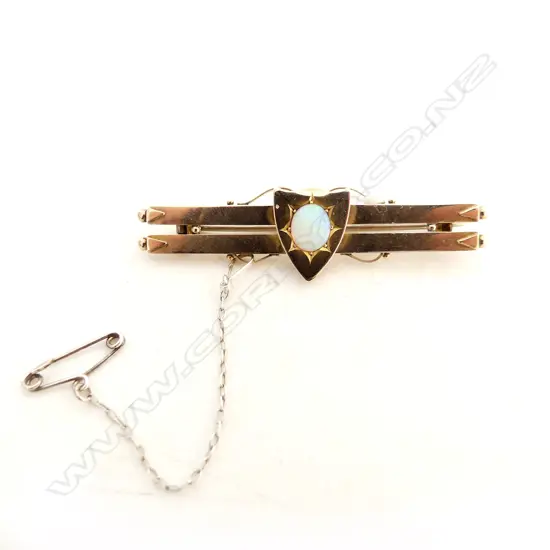 EDWARDIAN 9CT & OPAL BROOCH 4gms