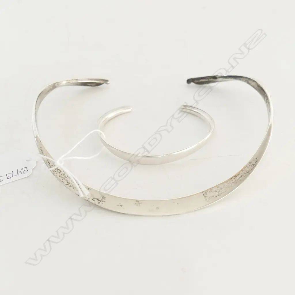 STERLING SILVER NECKLET AND CUFF BRACELET Image 1++