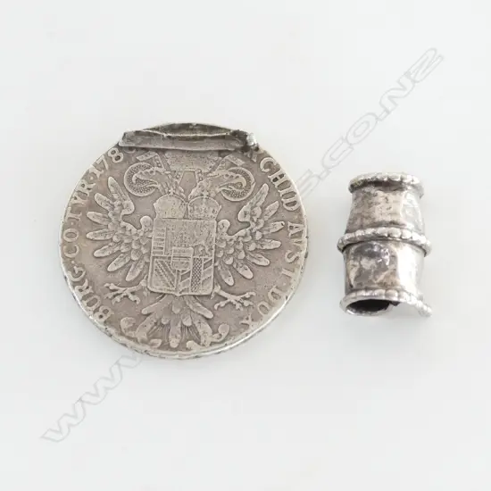 AUSTRIAN MARIA THERESA THALER COIN (AF) AND SILVER PIECE (AF)