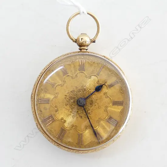 18ct GOLD VICTORIAN OPEN FACE POCKET WATCH fussee movement 75.8gms Perspex cover loose