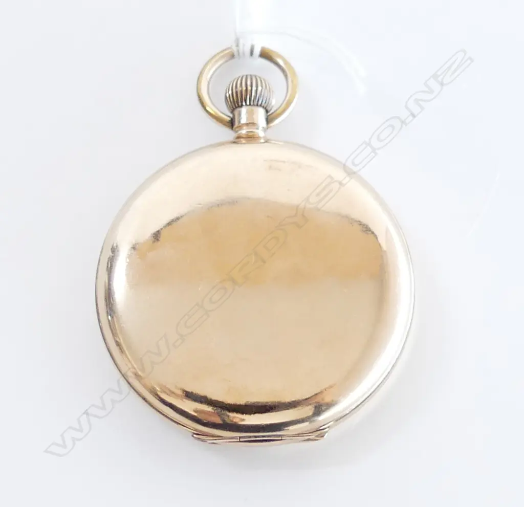 VINTAGE OMEGA GOLD PLATE HUNTER POCKET WATCH working & tidy 15 jewel Image 1++