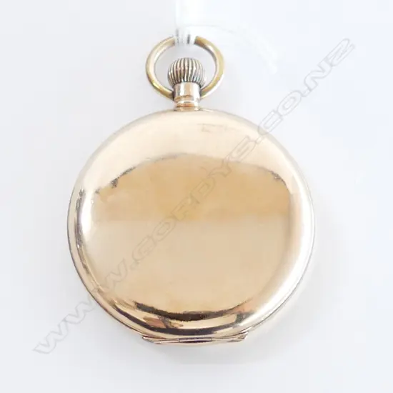 VINTAGE OMEGA GOLD PLATE HUNTER POCKET WATCH working & tidy 15 jewel