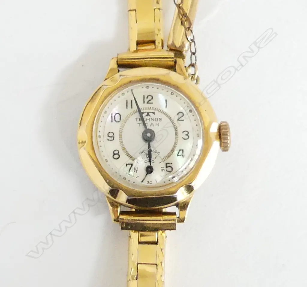 1920/30'S TECHNOS GOLD FILLED (plated) LADIES WRISTWATCH running & good condition Image 1++