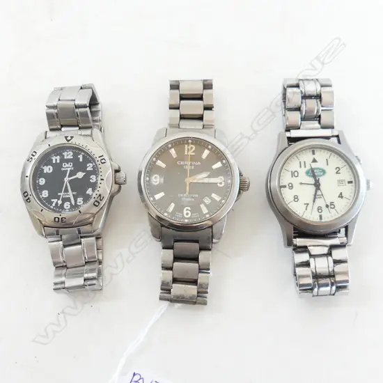 3 GENTS WRIST WATCHES: CERTINA, Q&Q, LAND ROVER