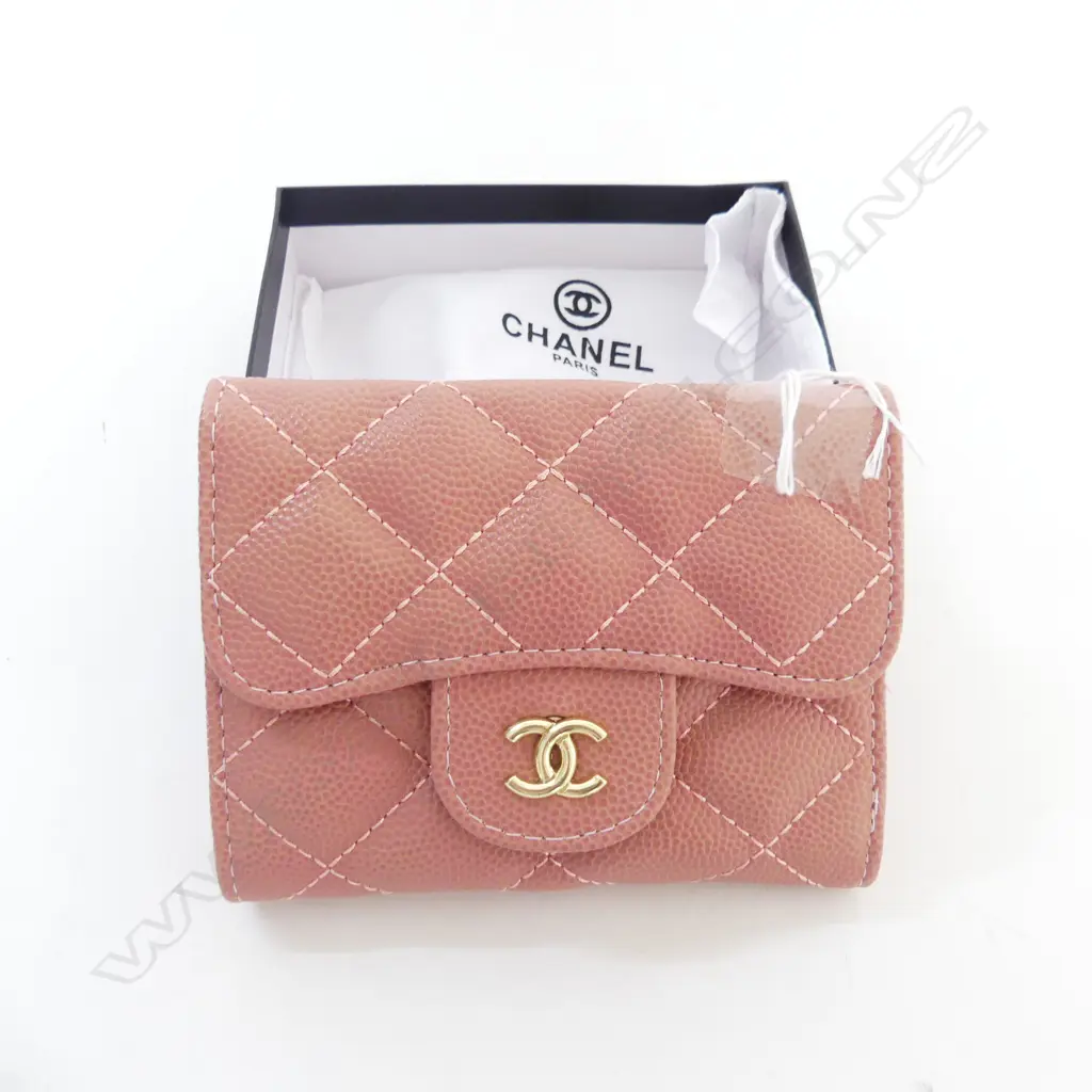 'CHANEL LOOK' WOMAN'S PINK WALLET IN BAG & BOX Image 1++