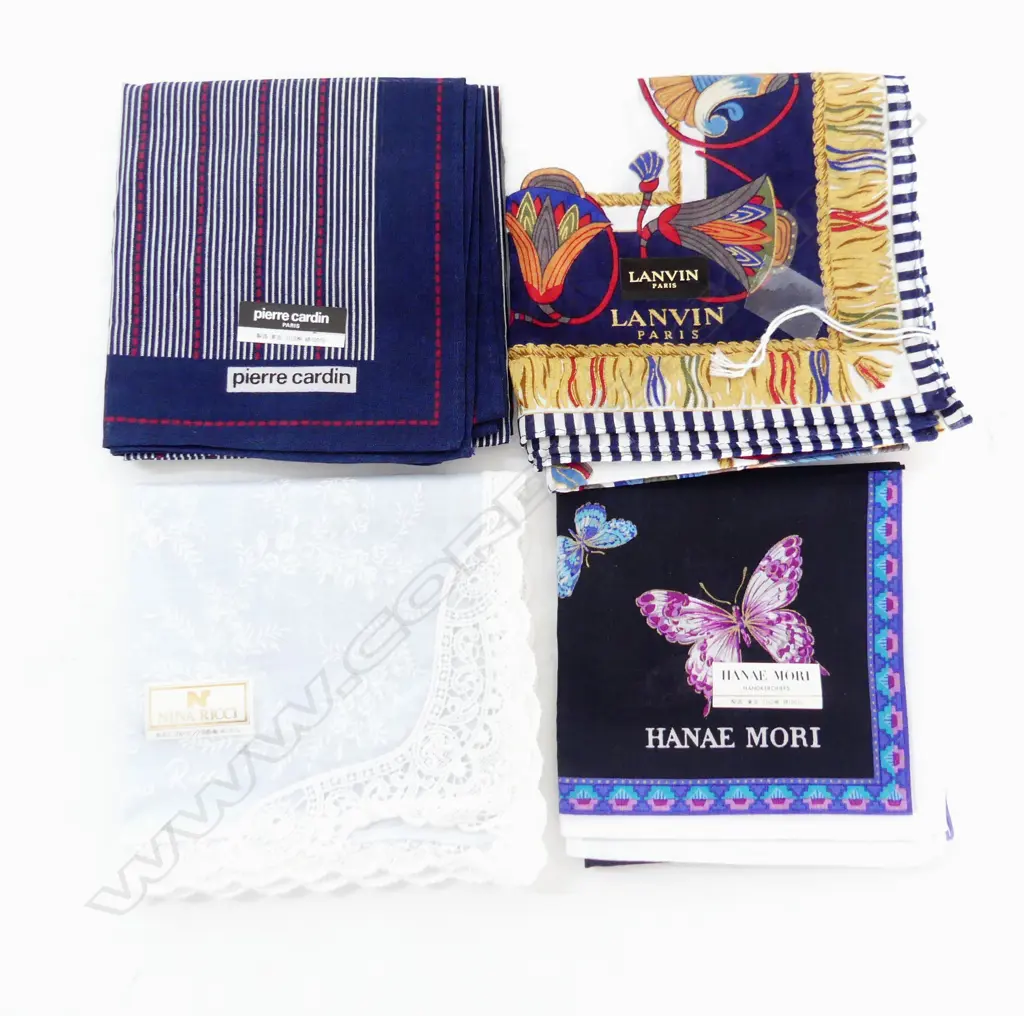 4 VINTAGENECK SCARFS INCLUDING LANVIN PARIS ETC Image 1++