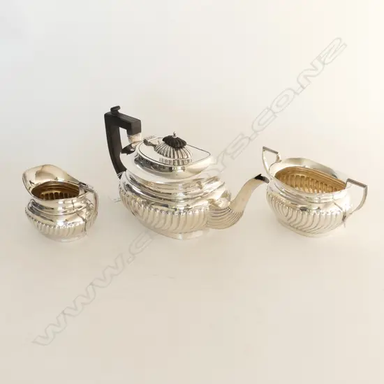 3 PCE STG SILVER TEA SET, B'HAM 1921 951 GM