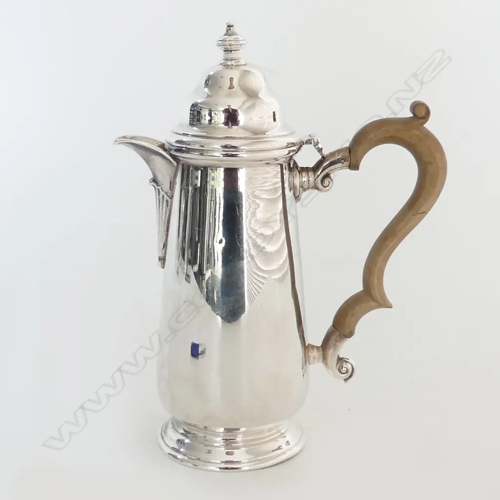 STG SILVER CHOCOLATE POT B'HAM 1921 H.215mm 497 GM - LID w. REPAIR Image 1++