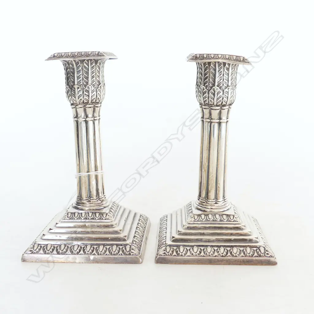 PR S/SILVER CANDLESTICKS WIEGHTED H140MM faults Image 1++