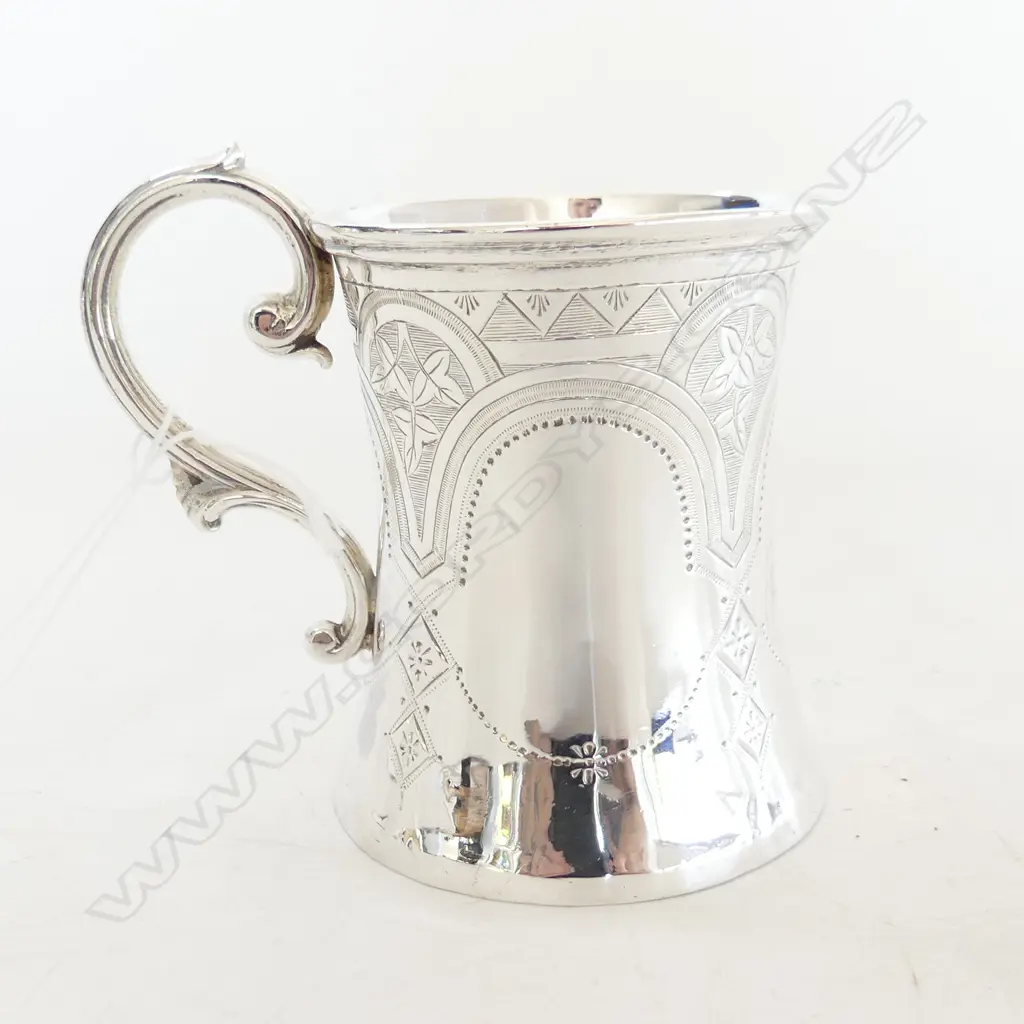 STG SILVER CHRISTENING MUG, B'HAM 1878 104gm Image 1++