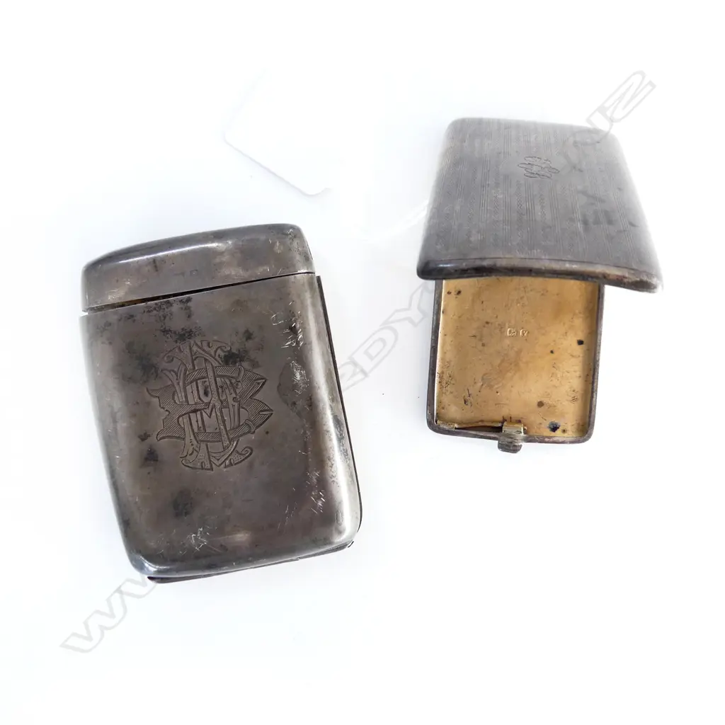 STG SILVER CARD CASE & CIGARETTE CASE 135gm ONE IS FAULTED Image 1++