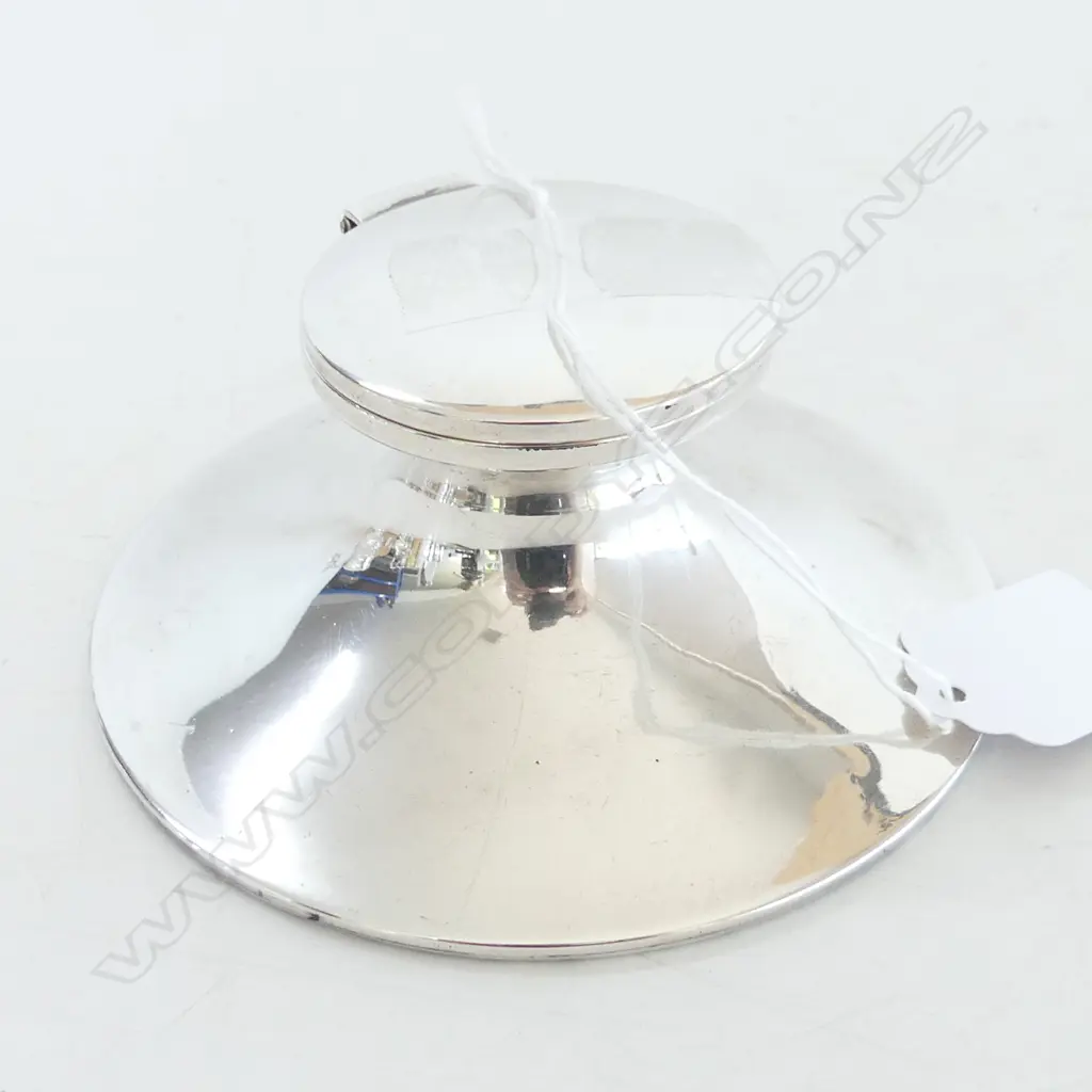 STG SILVER INKWELL B'HAM FIRST HALF 20thC 110mm dia  Image 1++