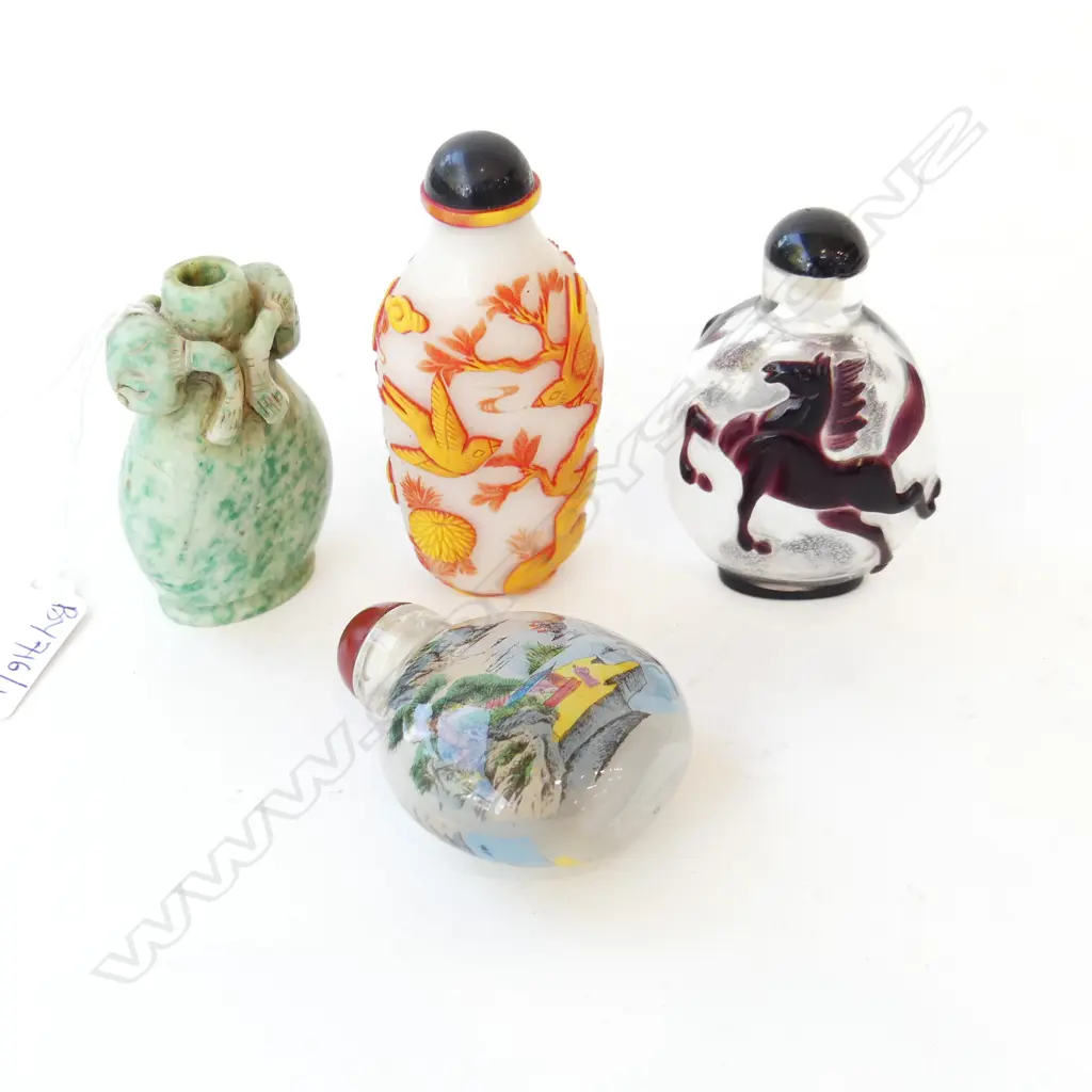 4 ORIENTAL SNUFF BOTTLES H.85mm Image 1++