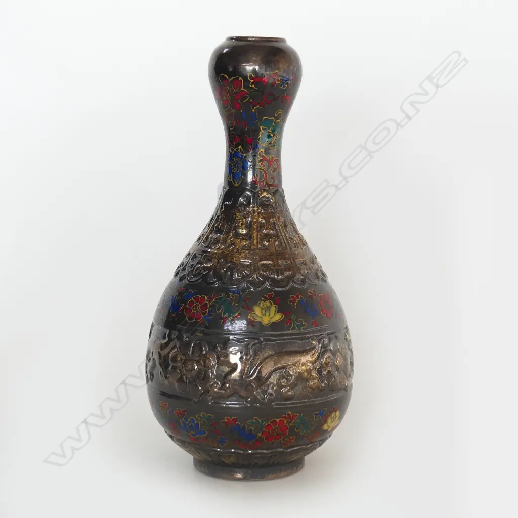 CHINESE BROWN GLAZED VASE H280MM Image 1++