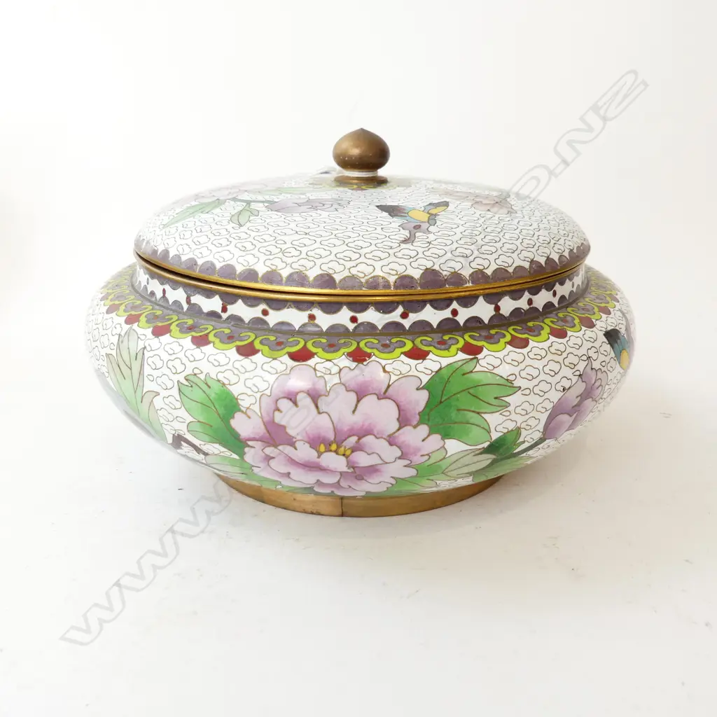 CLOISONNÉ LIDDED BOWL W230MM Image 1++
