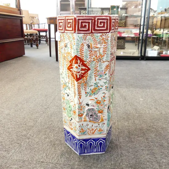 ORIENTAL OCTAGONAL UMBRELLA STAND H.615mm