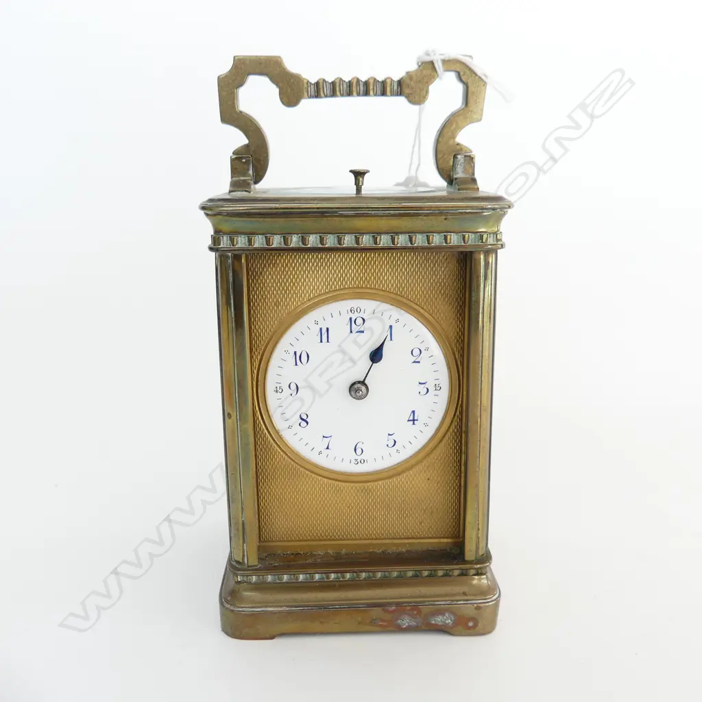 19thC FRENCH REPEATER CARRIAGE CLOCK GONG STRIKE no front glass 1 hand absent Image 1++