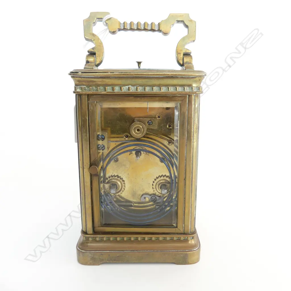 19thC FRENCH REPEATER CARRIAGE CLOCK GONG STRIKE no front glass 1 hand absent Image 1++