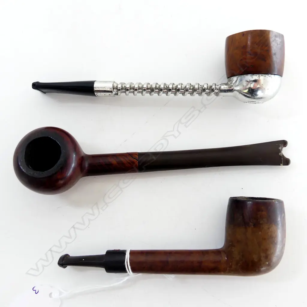 THREE VINTAGE PIPES – DR. JOHN, PLUMB LONDON, TWIN FLOW PAT PENDING, L.125-155mm Image 1++