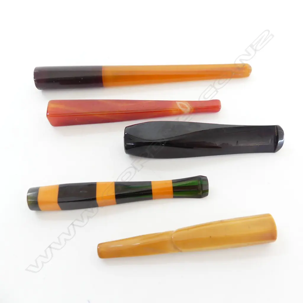 FIVE ART DECO BAKELITE CIGARETTE HOLDERS, L.80-140mm Image 1++