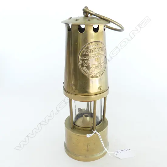 MINER'S LAMP 'THE PROTECTOR BY ECCLES, MANCHESTER' H.265mm