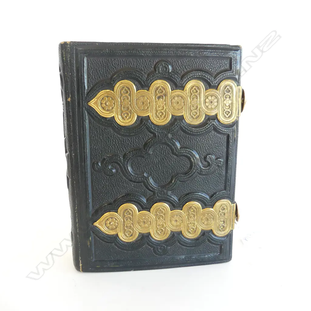 VICTORIAN PHOTO ALBUM w. BRASS CLIPS 160x120mm Image 1++