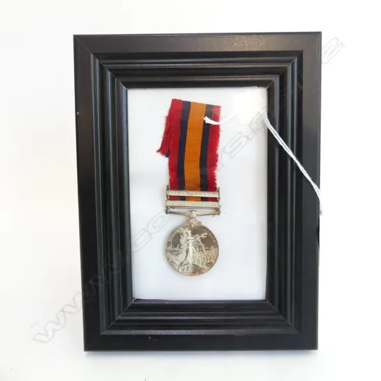 FRAMED BOER WAR SILVER MEDAL