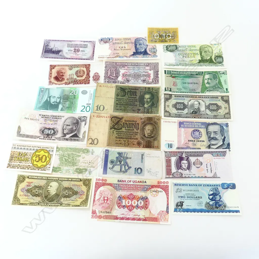 20 ASST. WORLD BANK NOTES Image 1++