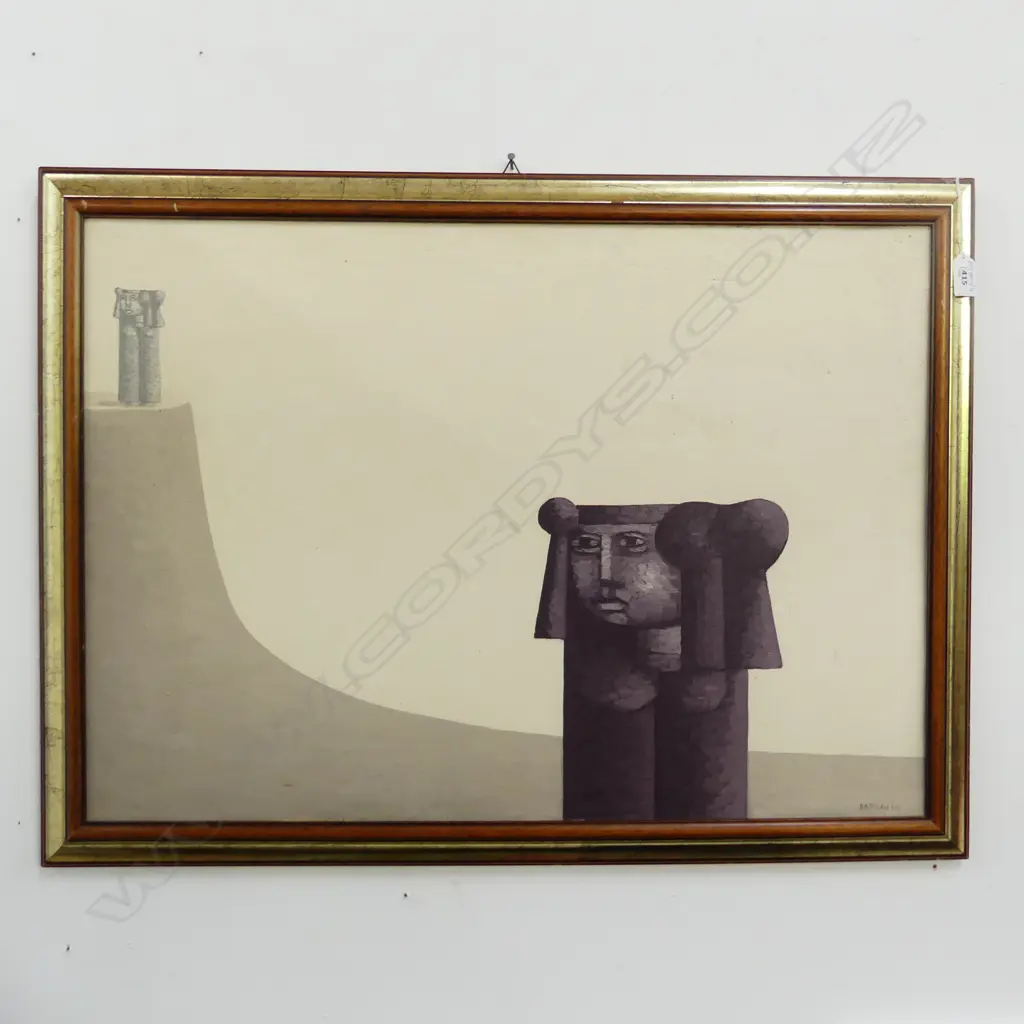 XANTE BATTAGLIA (ITALIAN b.1943) ABSTRACT OIL ON CANVAS 490x690mm 25mm tear top right Image 1++