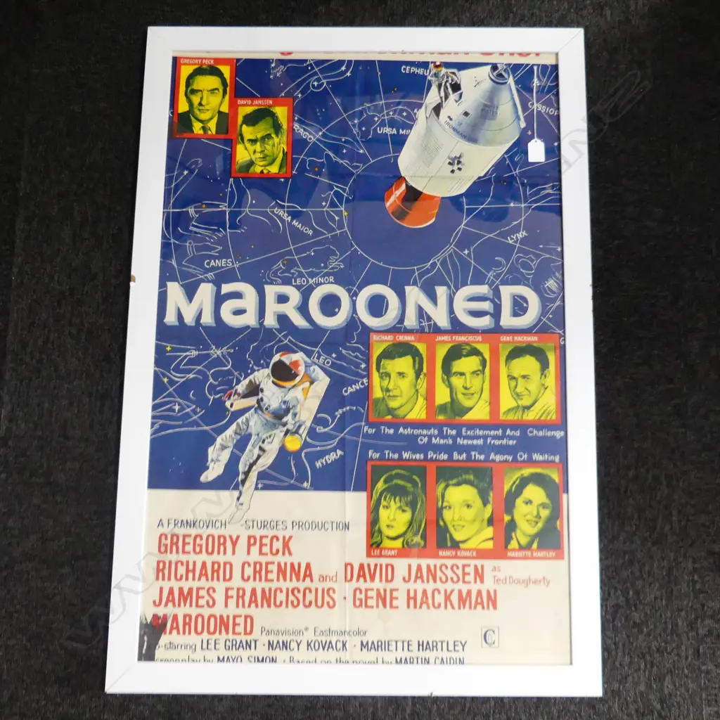 FRAMED VINTAGE 'MAROONED' MOVIE POSTER, H.900 x 600mm (some damage to frame) Image 1++