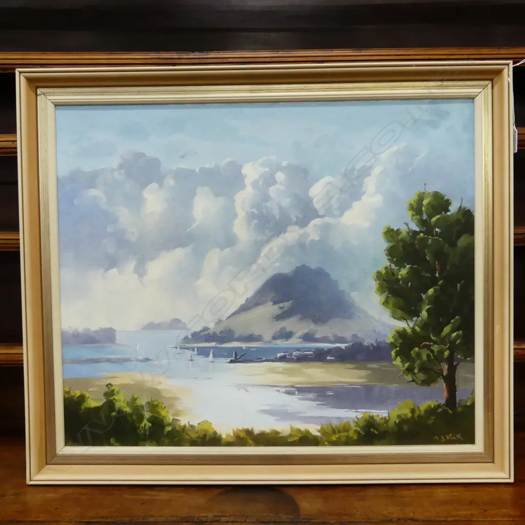 M. J. PICK, MOUNT MAUNGANUI, OIL ON BOARD 495x600mm Image 1++