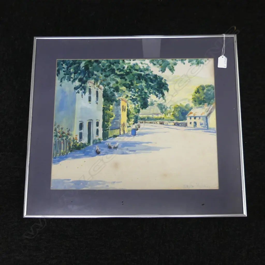 BLYTHE FLETCHER UNTITLED EUROPEAN VILLAGE SCENE,WATERCOLOUR ON PAPER,SIGNED , 370X440mm Image 1++