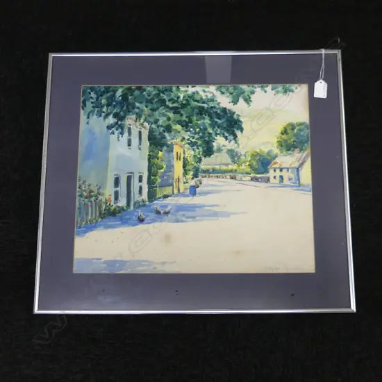 BLYTHE FLETCHER UNTITLED EUROPEAN VILLAGE SCENE,WATERCOLOUR ON PAPER,SIGNED , 370X440mm