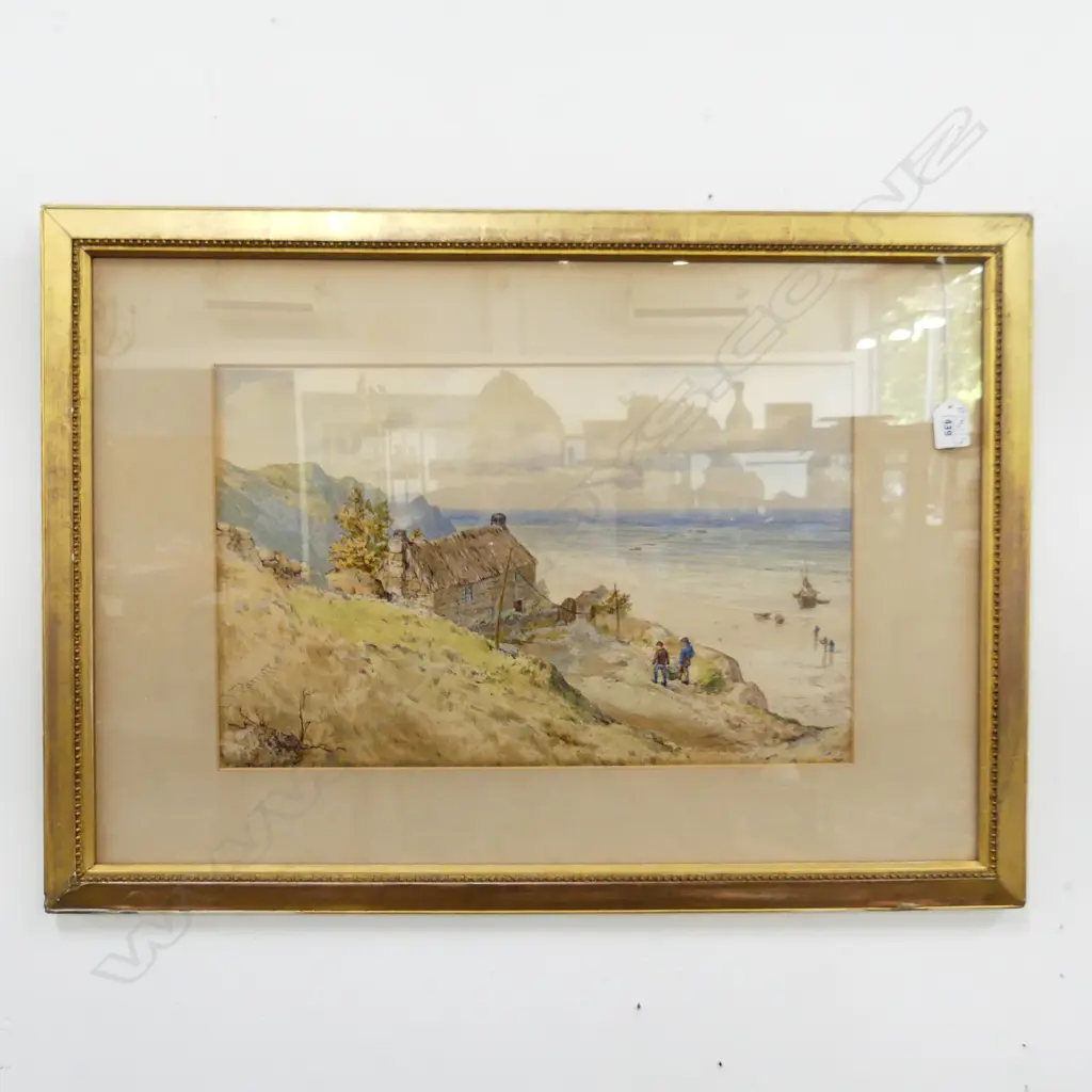 LATE 19thC WC SIGNED PARROTT 'SENNEN COVE NEAR LANDS END CORNWALL' 305x480mm Image 1++