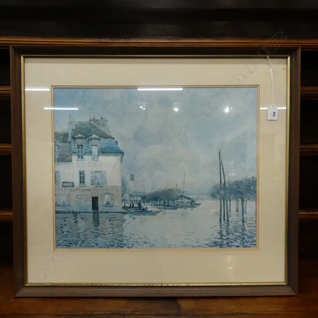 2 LG PRINTS; RENOIR 'LE LOGE' 600x480mm, SISLEY 'FLOOD AT PORT-MARLY' 395x495mm Image 1++