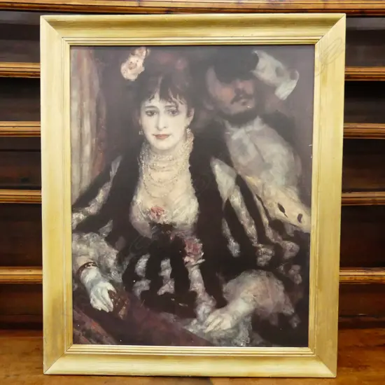 2 LG PRINTS; RENOIR 'LE LOGE' 600x480mm, SISLEY 'FLOOD AT PORT-MARLY' 395x495mm