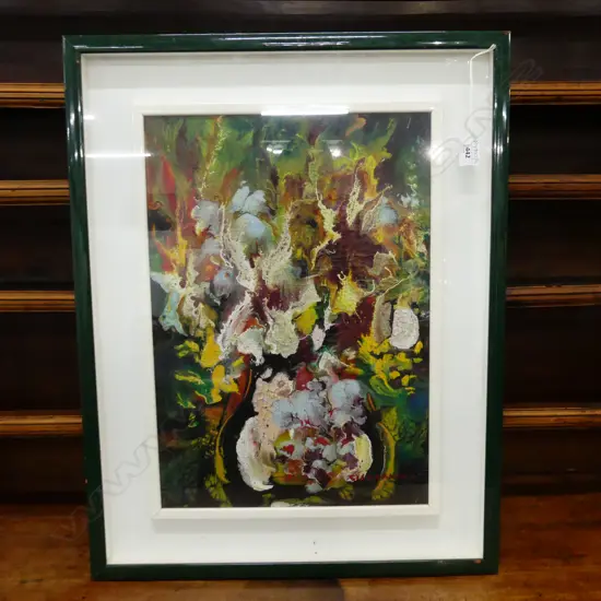 GIANDANTE X (ITALIAN b.1900) ABSTRACT FLORAL STILL LIFE, OIL ON BOARD 490x340mm