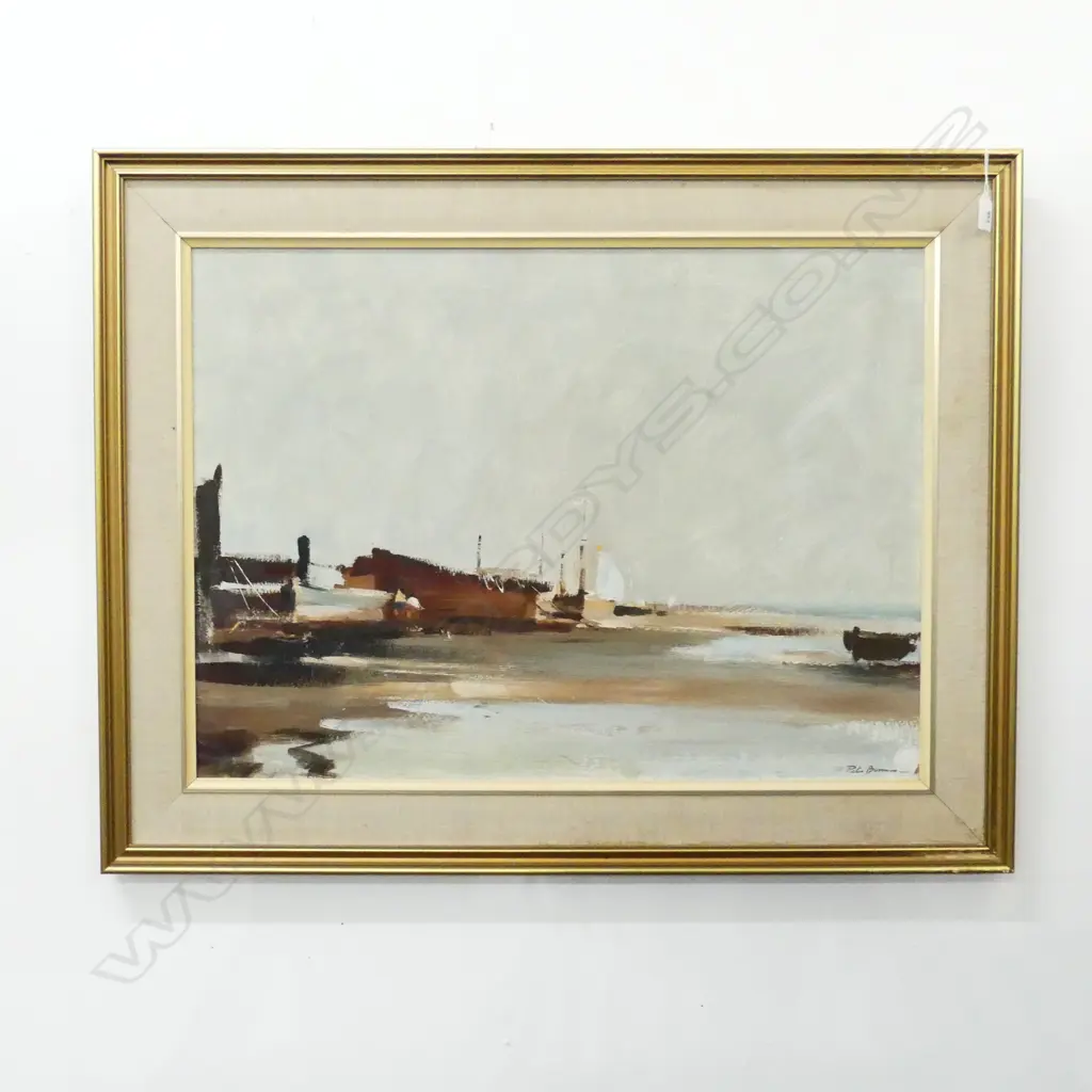 LG SIGNED OIL ON BOARD, HARBOUR SCENE, 540x740mm Image 1++