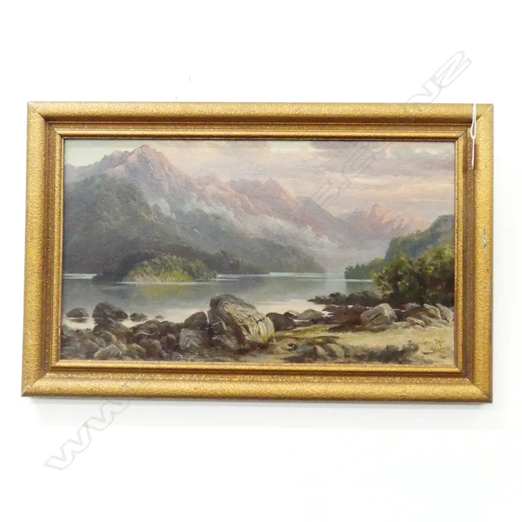 LAURENCE WILLIAM WILSON (1850-1912) 'PRESERVATION INLET' OIL ON BOARD 260x465mm Image 1++