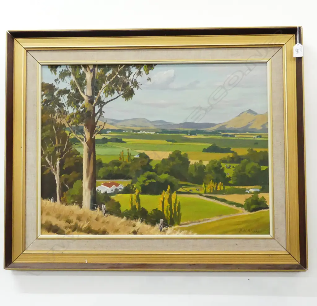 HAROLD W. BLOXHAM 'TAIERI PLAINS FROM MUNGATUA' OIL ON BOARD 460x615mm Image 1++