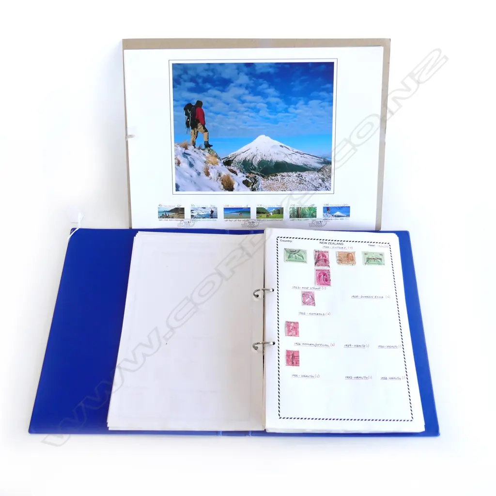 NZ STAMP ALBUM 1873-2000 + 2 PAGES 1 JAN 2000 STAMPS Image 1++
