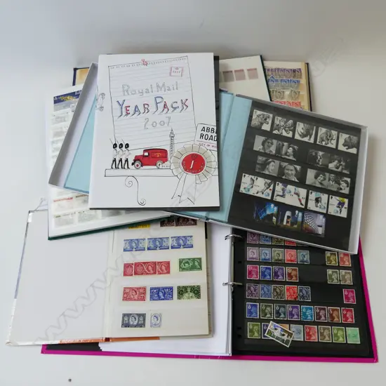 6 ASST. MOSTLY UK STAMP ALBUMS