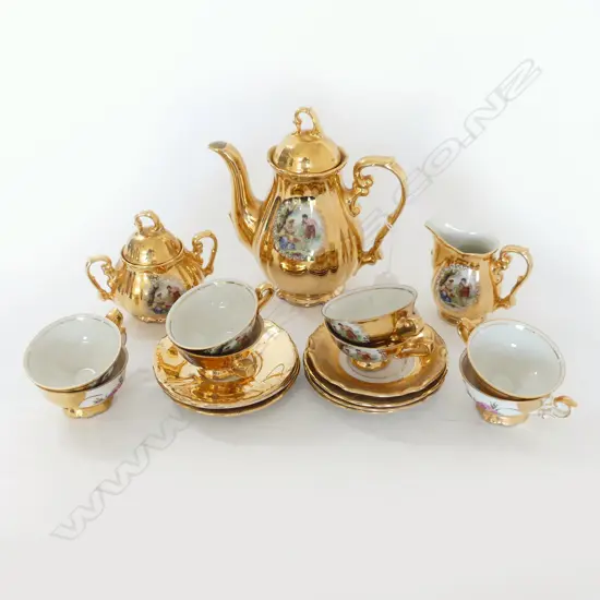 BARVARIAN GOLD LEAF COFFEE SET